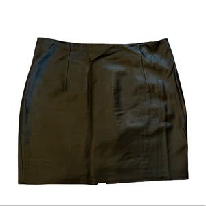 Trina Turk Black Leather Mini Skirt